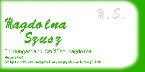 magdolna szusz business card